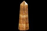 Polished, Orange Calcite Obelisk - Madagascar #108464-1